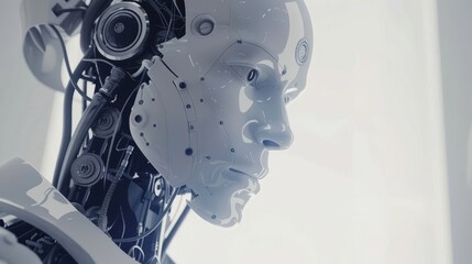 3d render of a human robot.