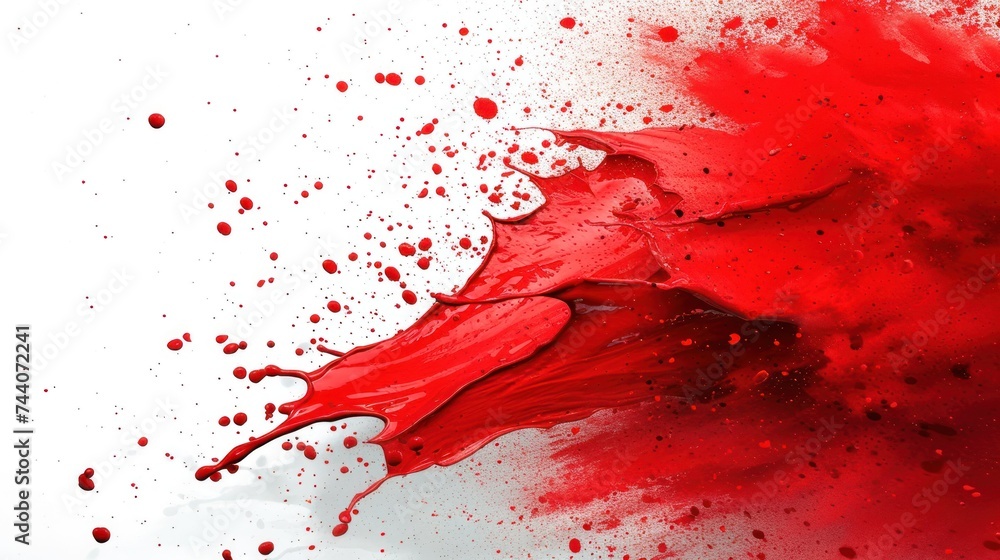 Poster a close up of a red object with a lot of drops of blood on the bottom of the image and on the bottom