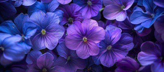 A stunning compilation of beautiful purple and blue flowers creates a captivating display of natures vibrant colors.