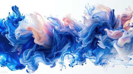  a mixture of blue, pink, and white ink is mixed together to form a multicolored, abstract, liquid - like, liquid - like, liquid - like substance. - obrazy, fototapety, plakaty