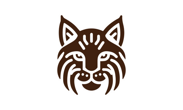 Bobcat head icon, bobcat logo design bobcat, cat 