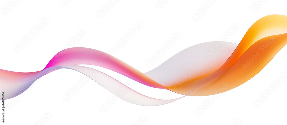 Poster 3d rendering colorful flowing shape with wave lines isolated on transparent background
