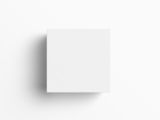 Blank square white box template on white background
