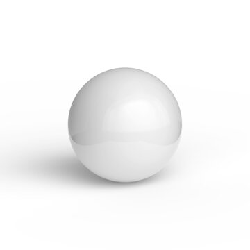 White plastic sphere isolated on white background