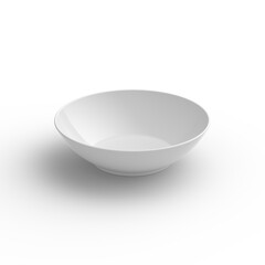 Empty round white dinner plate isolated on white background