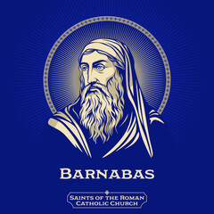 Saints of the Catholic Church. Barnabas was according to tradition an early Christian, one of the prominent Christian disciples in Jerusalem. - obrazy, fototapety, plakaty