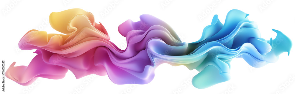 Aufkleber abstract 3d colorful flowing shape isolated on transparent background
