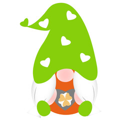 Saint Patrick's Day leprechaun girl vith heart in hands