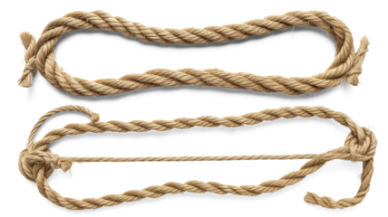 String, set rope isolated on transparent, top view