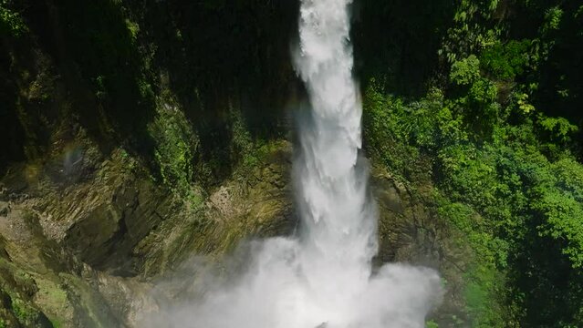 Waterfalls in slow motion. Hikong Bente Falls. Lake Sebu. Mindanao, Philippines.