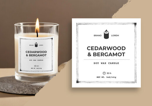 Candle Label Template Layout Vintage Sticker