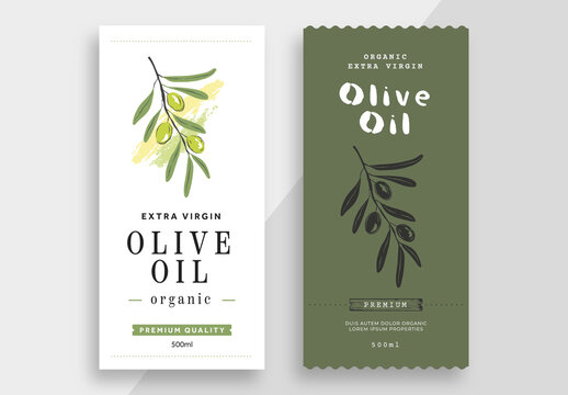 Olive Oil Vintage Label Layout for Package
