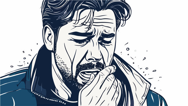 Un hombre llorando