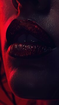 Mafia whisper close up on lips secrets of the underworld dark and suspenseful ambiance