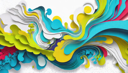 Abstract Colorful Background with Waves Liquid 