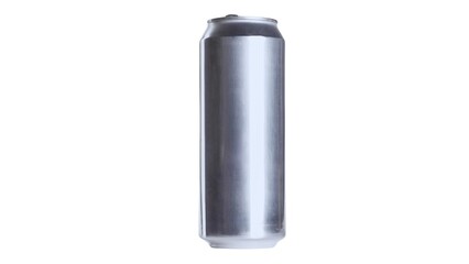 Energy drink soda can mockup template isolated on white background. Wet metal aluminum beverage drink can cutout, clipping path