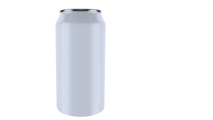 Energy drink soda can mockup template isolated on white background. Wet metal aluminum beverage drink can cutout, clipping path