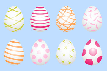 Set of Easter eggs with patterns