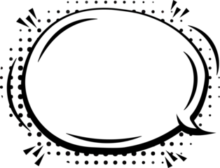 Black and White Comic Speech Bubble