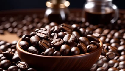 Gordijnen coffee beans in a cup © Ashik