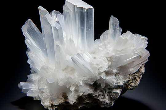 Close-Up View of Translucent Gypsum Mineral Exhibit