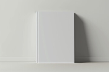 mockup of a blank cover white book on a grey background - obrazy, fototapety, plakaty