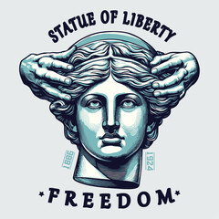 statue of liberty freedom america tshirt design vector © Archontus