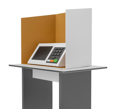 Electoral ballot box for political campaign in Brazil in realistic 3d render isolated on transparent background