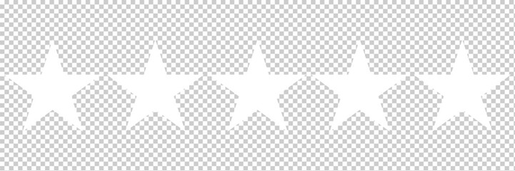5 Stars White Light Isolated Transparent - Customer Rating - Websites Review. Vector illustration. Eps file 531.