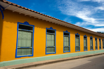 San Roque, Antioquia - Colombia - September 11, 2022. Traditional architecture of Colombian towns