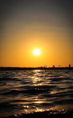 Naklejka premium sunset over the sea