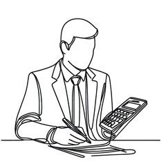 Accountant, line drawing style