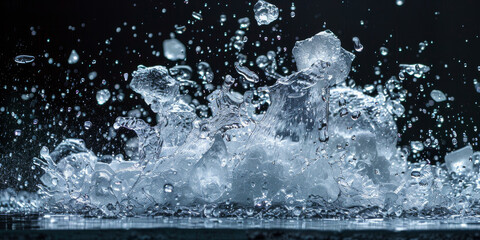Floating Ice Cubes in Water