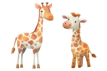 Obraz premium cute giraffe watercolour vector illustration