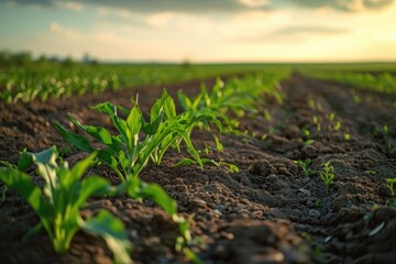 A field filled with various types of plants, showcasing a vibrant and dynamic ecosystem, Crops thriving in harsh environments with advanced biotech, AI Generated