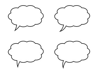 Thought bubble line icon. Speech or think bubble, empty communication cloud. Set of vector design elements. Editable stroke.