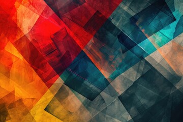 A vibrant composition of various colored squares creates a captivating abstract background, Cubist-inspired multi-colored abstract background, AI Generated