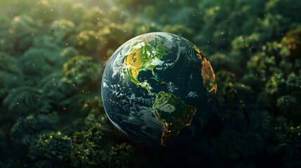 Obraz na płótnie Canvas world glboal warming carbon footprint