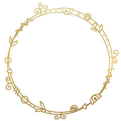 Golden Circular Ethno Element