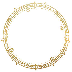 Ethnic Symbols Golden Round Frame
