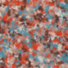 Woody brown, dirty blue, grapefruit red and vanilla transparent brush stroke, decorative ribbon imitation. Multicolored seamless wallpaper. Pattern for wrapping, textile, print.