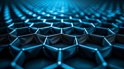 Obraz premium Complex molecular structure with spherical particles. Futuristic technology style. Illustration for banner, poster, cover, brochure or presentation.