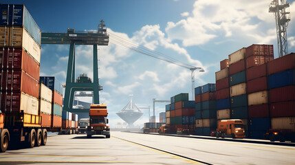 container cargo freight ship in port