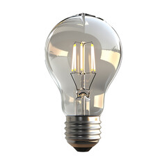 Illuminated Light Bulb on White Background