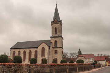 Gustav-Adolf-Kirche in Friedrichswerth (Landkreis Gotha) - obrazy, fototapety, plakaty