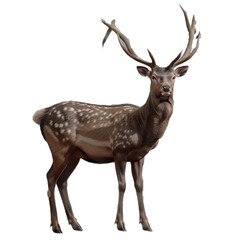 Deer Standing on White Background