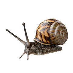 Close-Up of a Snail on White Background