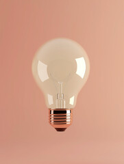 Light Bulb on Peach Pastel Backdrop