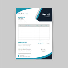 professional and modern business invoice template design, business bill form, receipt, price list