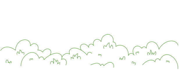 meadow one line drawing vector doodle with grass illustration